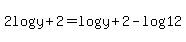 2+log+y%2B2=+log%28y%2B2%29-log+12