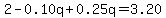 2-0.10q%2B0.25q=3.20