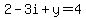 2-3i%2By+=+4