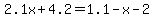 2.1x%2B4.2=1.1-x-2