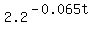 2.2%5E%28-0.065t%29