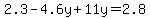 2.3-4.6y%2B11y=2.8