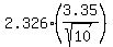 2.326%283.35%2Fsqrt%2810%29%29