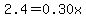 2.4=0.30x