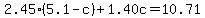 2.45%285.1-c%29%2B1.40c=10.71