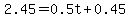 2.45=0.5t%2B0.45