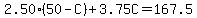 2.50%2850-C%29%2B3.75C=167.5