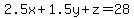 2.5x%2B1.5y%2Bz+=+28