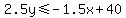 2.5y%3C=-1.5x%2B40