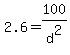 2.6+=+100%2Fd%5E2