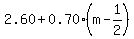 2.60%2B0.70%28m-1%2F2%29