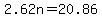 2.62n+=+20.86