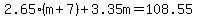 2.65%28m%2B7%29%2B3.35m=108.55