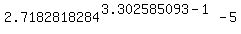 2.7182818284%5E%283.302585093-1%29-5