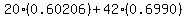 20%280.60206%29%2B42%2A%280.6990%29