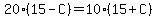 20%2815-C%29=10%2815%2BC%29
