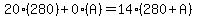 20%28280%29%2B0%28A%29=14%28280%2BA%29