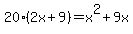 20%282x%2B9%29+=+x%5E2%2B9x
