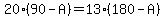 20%2890-A%29=13%28180-A%29