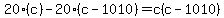 20%28c%29-20%28c-1010%29=c%28c-1010%29