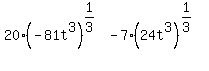 20%2A+%28-81t%5E3%29%5E%281%2F3%29+-+7%2A+%2824t%5E3%29%5E%281%2F3%29