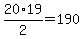 20%2A19%2F2=190