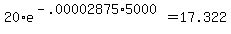 20%2Ae%5E%28-.00002875%2A5000%29+=+17.322