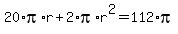 20%2Api%2Ar%2B2%2Api%2Ar%5E2+=+112%2Api