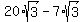 20%2Asqrt%283%29+-+7%2Asqrt%283%29