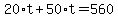 20%2At%2B50%2At=560