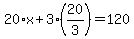 20%2Ax%2B3%2820%2F3%29=120