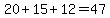 20%2B15%2B12=47