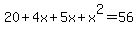 20%2B4x%2B5x%2Bx%5E2=56
