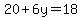 20%2B6y=18