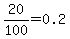 20%2F100=0.2