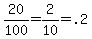 20%2F100=2%2F10=.2