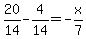 20%2F14+-+4%2F14+=+-x%2F7