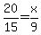 20%2F15+=+x%2F9