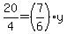 20%2F4=+%287%2F6%29y