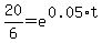 20%2F6+=+e%5E%280.05%2At%29
