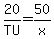 20%2FTU+=+50%2Fx