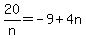 20%2Fn=-9%2B4n