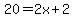 20=2x%2B2
