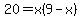 20=x%289-x%29