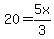 20+=+5x%2F3
