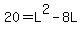 20+=+L%5E2+-+8L