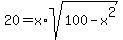20+=+x%2Asqrt%28100-x%5E2%29