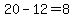 20+-+12+=+8