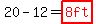 20-12=highlight%28red%288ft%29%29