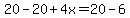 20-20%2B4x=20-6